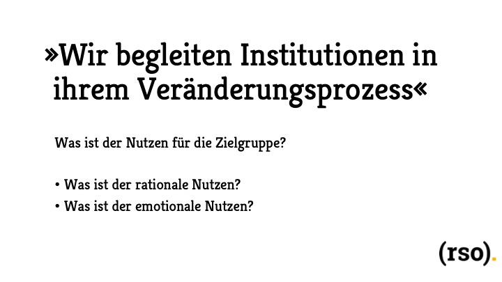 Nutzen formulieren