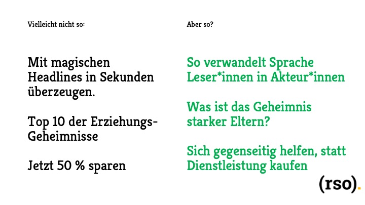 Reizwörter nutzen